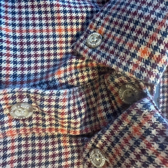 Eddie Bauer Men's Tall 3XL Flannel Multicolor Houndstooth Checked Long Sleeve - Picture 10 of 16